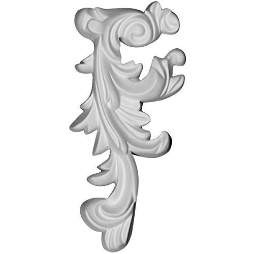 Ekena Millwork Onl03X06X01Rb-L Robin Scroll, Lefturethane Onlays, 3"W X 6 3/8"H X 7/8"P, Primed #TOP13