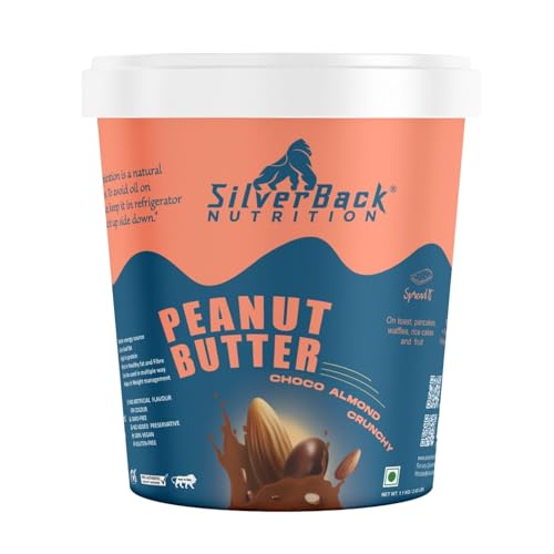 SilverBack Nutrition® Peanut Butter choco almond flavour | 1000gm | 25g Protein | Crunchy | Roasted Peanuts | 100% Natural | Vegan | Gluten & Cholesterol Free | High Protein | (B0CVQFZNSH) Amazon Price History, Amazon Price Tracker