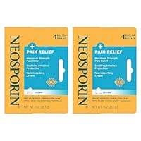 Neosporin + Maximum-Strength Pain Relief Dual Action Cream, First Aid Topical Antibiotic & Analgesic for Wound Care of Minor Cuts, Scrapes & Burns, Polymyxin B & Pramoxine HCl, 1 oz, 2 Pack