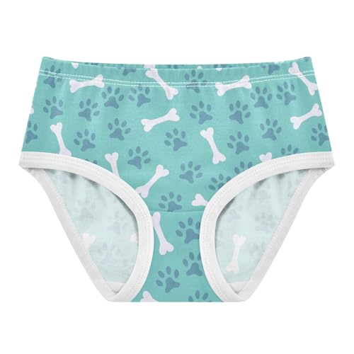 Little Girl Underwear Toddler Panties Kids Undies Dog Paw Bone Soft Cotton Briefs 2T-8Y