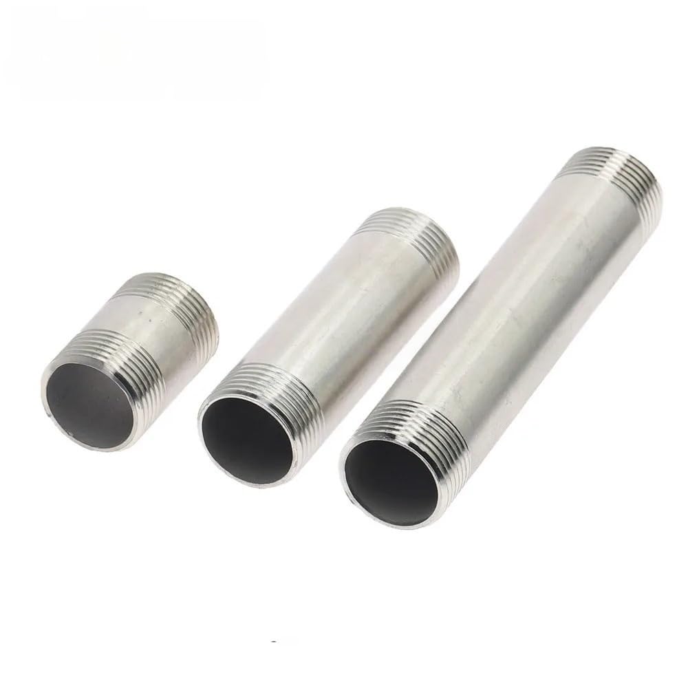 Adaptador de conexión de tubo con rosca macho, SS 304, accesorios de tubería rectos de plata, resistente a los rayos UV for muebles, 1 pieza(300MM*2INCHES)