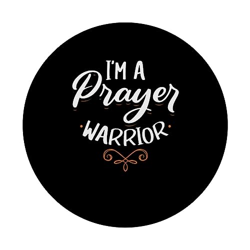 I'm a Prayer Warrior Christian Faith in God Jesus Christ PopSockets Swappable PopGrip, Black - Image 3