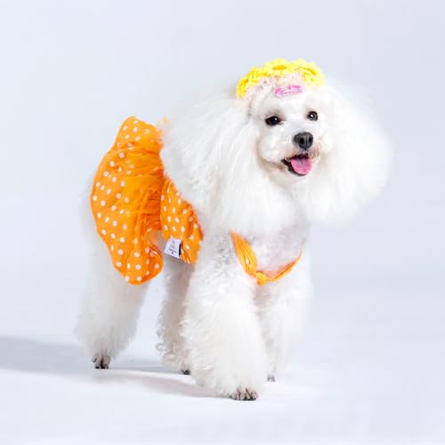 Image of CuteBone One Piece Dog Bikini Swimsuit Dress - Puppy Bathing Suit Costume for Small Dogs - Comfortable & Stylish Pet Clothes for Summer Pool, Beach & Play LTDB03S