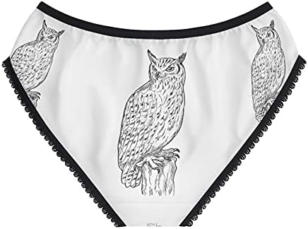 Eagle Owl Drawing Panties, Eagle Owl Drawing Underwear, Briefs, Cotton Briefs, Funny Underwear, Panties For Women