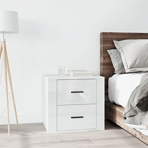 QZZCED Moderno Velador de Madera Contrachapada con Amplio Espacio de Almacenamiento y Superficie Estable para Decoración de Dormitorio y Organización de Objetos Pequeños