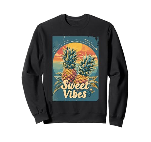 Tropical Pineapple Vibes Beach Sunset Fruit Sweatshirt