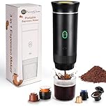 AEX Portable Espresso Machine USB-C Self Heating Portable Coffee Maker for Ground Coffee Single Cup Travel Coffee Maker Compact Mini Coffee Machine for Camping Office Van Life Daily Brewing UK