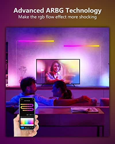 Aubess Smart Led Wall Lights, Rgb Led Wall Sconces Work With Alexa, Google Assistant & Ifttt, Music Sync Led Wall Light Bars With Timer & App Remote Control For Themes Party/Room Lighting Decor, 6Pcs #TOP2