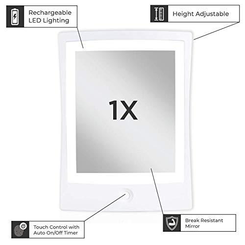 Zadro Rechargeable Led Lighted Fogless Shower Shaving Mirror, White, 1 Count (Zwtar20W) #TOP2