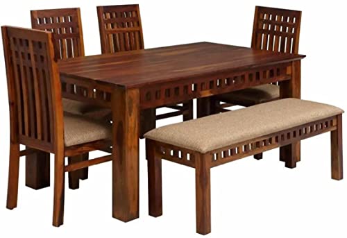 GM CRAFT Solid Sheesham Wood Six Seater Dining Set for Dining Room Restaurant Hotels Cafe, Wooden Dining Set, Sheesham Wood Dining Set,38 2