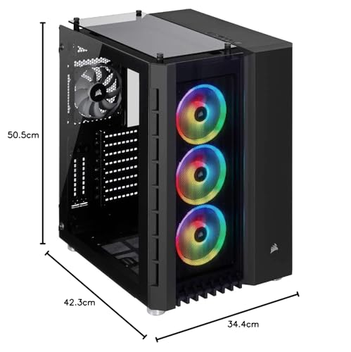 Corsair Crystal Series 680X RGB High Airflow Tempered Glass ATX Smart Gaming Case - Black - Image 18