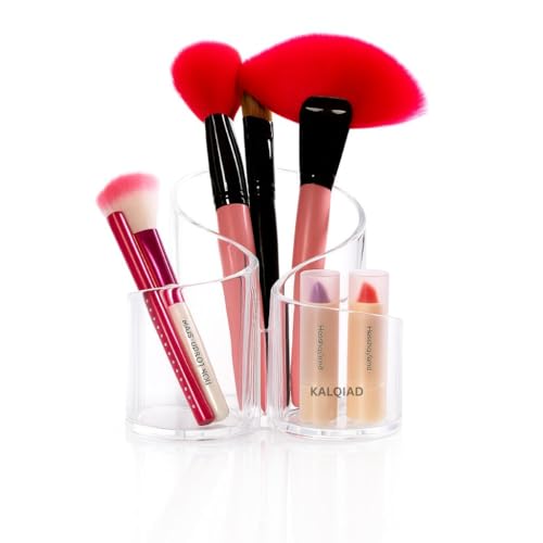 Image of Acrylic Cosmetic Organizer Makeup Brush Holder Acrylic Makeup Brush Nail Polish Lipstick Eyeliner Comb Beauty Storage Desk Rake Stand Organizer Transparent