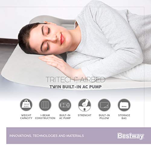 Foto von Bestway Tritech™ Luftbett, Vento, 191 x 97 x 46 cm, Single, mit integrierter Elektropumpe