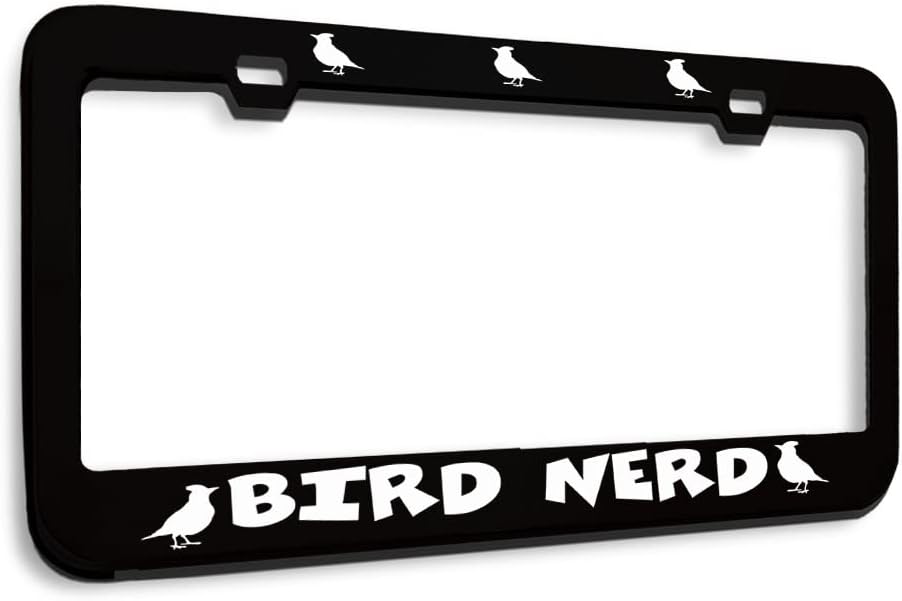 Metal License Plate Frame Bird Nerd Bird Watching Chrome Tag Border Car Accessories Stainless Steel 2 Holes 1 Frame