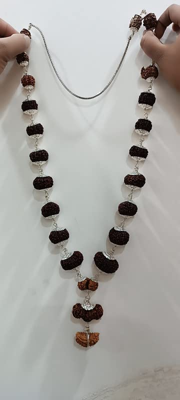 Empirical Jewels रुद्राक्ष की माला ओरिजिनल सिल्वर 1 Se 21 Mukhi Indrani ...