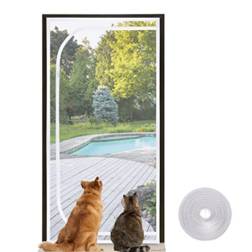 38 x 83 Cat Resistant Door Screen- Cat Resistant Mesh Screen with Zipper to Stop Cats Running Out- Pet Door Screen Cats Screen Door with Hook and Loop Tape for Cat Pet Home Living Room Doors 38" x 83" Cat Resistant Door Screen- Cat Resistant Mesh Screen with Zipper to Stop Cats Running Out- Pet Door Screen Cats Screen Door with Hook and Loop Tape for Cat Pet Home Living Room Doors