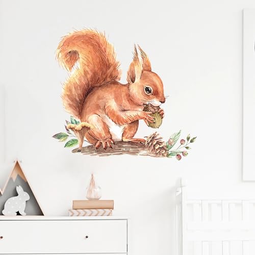 Vinilo decorativo infantil ardilla piña sacinora para pared miniatura 4