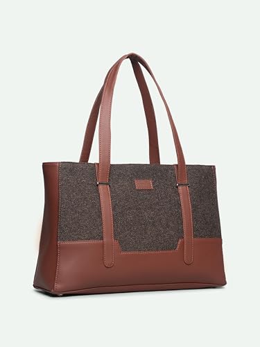 Image of ZOUK Handcrafted Vegan Leather Travel Tote Bag for Women with Multiple Compartments | Spacious Water-Resistant Shoulder Bag for Travel, Vacation, Day Trips |