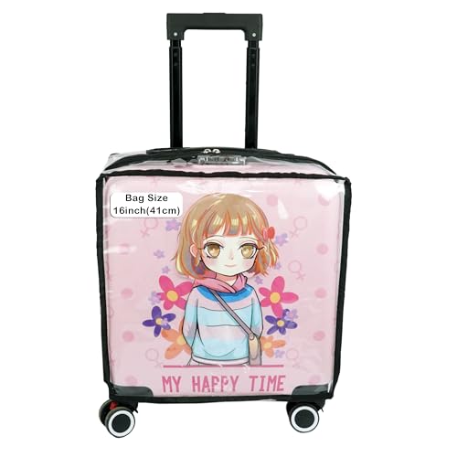 Storite 16 Inch Clear PVC Transparent Zipper Kids Trolley Cover Waterproof Dustproof Anti-Scratch Protector with Black Border & Handle Openings for Children’s Wheeled Luggage (40x22x40 Cm) (1) Storite 16 Inch Clear PVC Transparent Zipper Kids Trolley Cover Waterproof Dustproof Anti-Scratch Protector with Black Border & Handle Openings for Children’s Wheeled Luggage (40x22x40 Cm) (1)