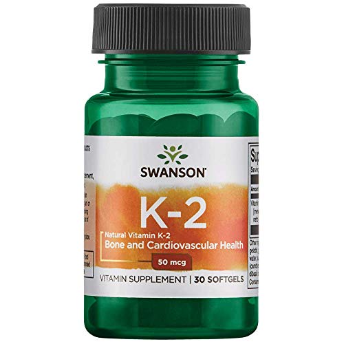 Swanson Natural Vitamin K2 (Menaquinone-7 from Natto) 50 mcg 30 Sgels