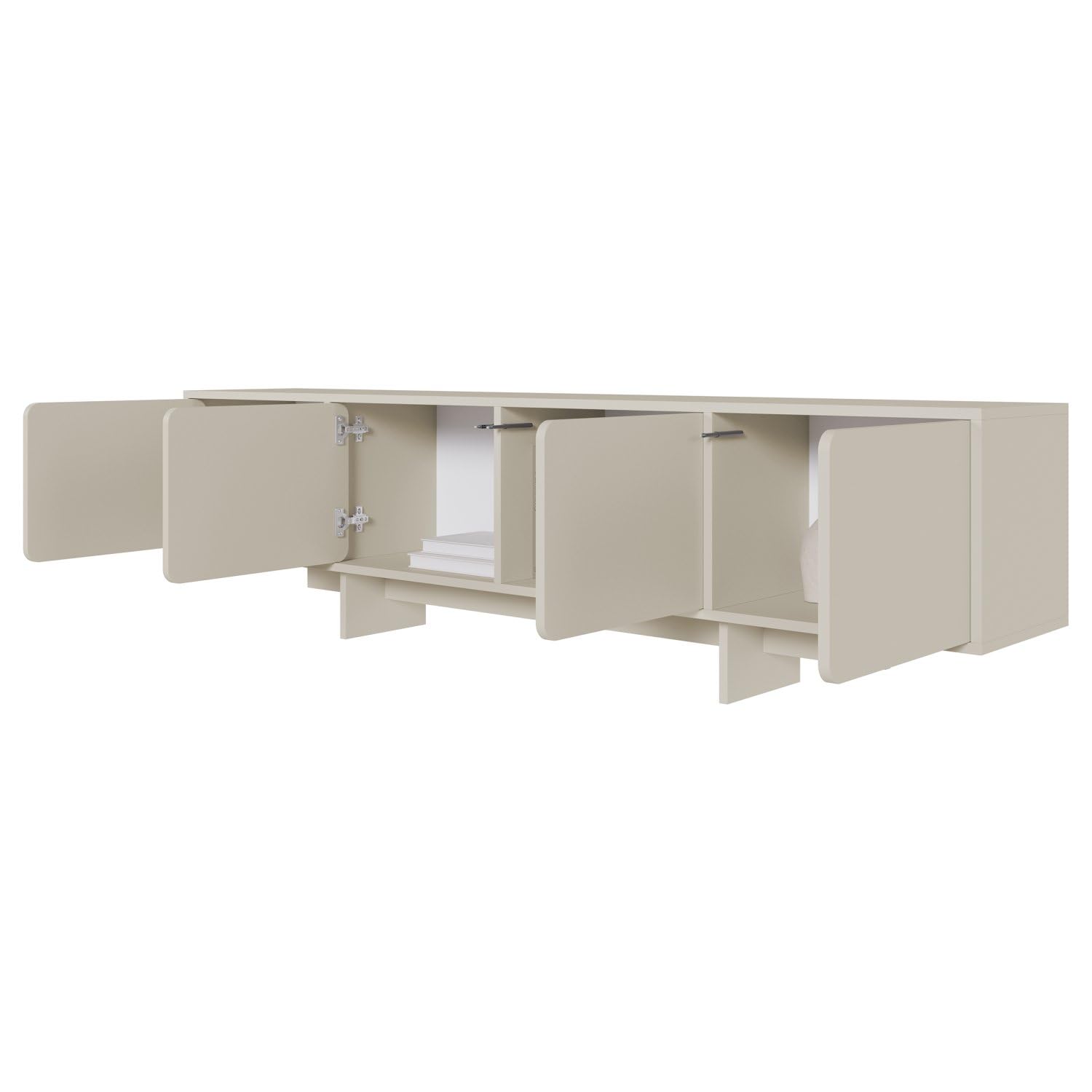 Selsey Wuwu - Armario para TV (4 Puertas, 200 cm), Color Gris y Beige