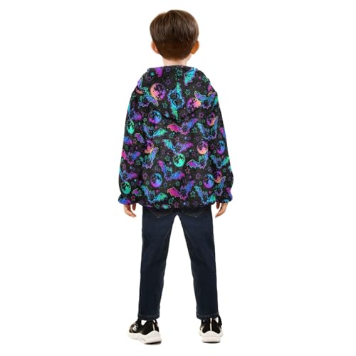 Boys' Fleece Hoody Jacket Zip Up Coat Warm Fall Winter Plush Jacket Bright Bat Moon Long Sleeve Outerwear4