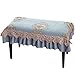 QPZK Pale Blue Lace Piano Bench Cover, Not-Slip Piano Stool Cushion,Piano Bench Pad, â€‹Square Stool Pad Chair Cover Long Stool Mats Decorated with Macram 78x38cm
