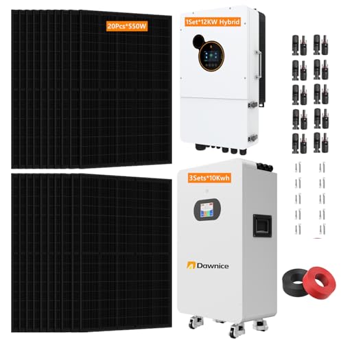 30KWH Hybrid Solar Power System Complete Kit 1Sets*48V 12KW Hybrid Inverter(120V/240V) 3Sets*51.2V...