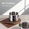 CAROTE Stainless Steel Sauce Pan with Detachable Handle, 5pcs Stainless Steel Pot, 1.5QT&2QT Saucepan with Lid, Non-Toxic Induction Kitchen Cookware, Removable Handle, Oven Safe, Woodgrain #3