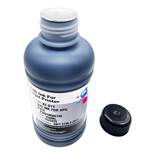 Ink+ Hp Ink Refill Kit Dye Ink Black 250Ml Bottle Ink Compatibel With Inkjet Printer Cartridges For Refillable Ink Cartridges, 950 951 932 933 60 61 952 902 901 Black #TOP2