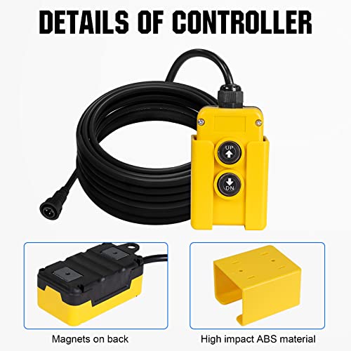 Image of ECO-WORTHY 3 Wire Dump Trailer Remote Control Switch DC 12V for Single Acting Hydraulic Pump Power Unit with 15FT Cable Lift Truck Dump