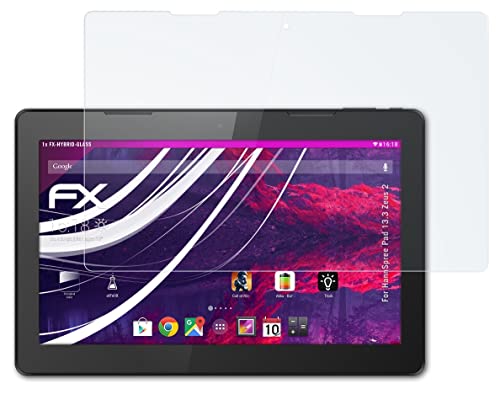 atFoliX Lámina Protectora de plástico Cristal Compatible con HannSpree Pad 13.3 Zeus 2 Película Vidrio, 9H Hybrid-Glass FX Protector Pantalla Vidrio Templado de plástico Cover