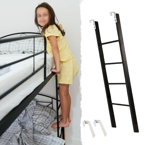 Échelle de lit superposé réglable noire de 116 cm stable pour éviter les chutes - 2