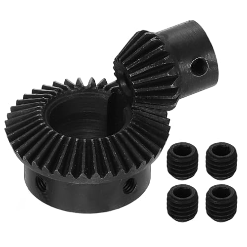 Image of uxcell 2Pcs Tapered Bevel Gears Set, 1 Mod 1:2 (20T /40T) Harden Steel Straight Bevel Gear, 90 Degree Steering Motor Gears, (5mm /19mm Shaft Hole with Keyway)