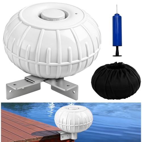 ONTISIV Dock Bumpers Wheel Corner Mount Dock Boat Bumper Wheel for Docking Pontoon Boat 12Inflatable Dock Fender Wheels with Heavy-Duty Hardware(White