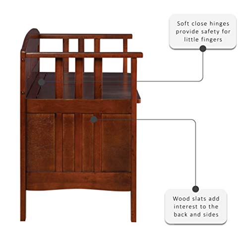 Linon-Home-Decor-Storage-Bench-with-Short-Split-Seat-Storage-Walnut-50-inchw-x-17-inchd-x-2525-inchh Linon Home Decor Storage Bench with Short Split Seat Storage Walnut 50 inchw x 17 inchd x 2525 inchh