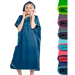 NirvanaShape ® Handdoek-poncho voor volwassenen, verhuishulp en handdoek tegelijkertijd, surf-poncho met Quick-Dry-functie, ideaal voor op reis voor surfen, kamperen, sauna, snorkelen, strand