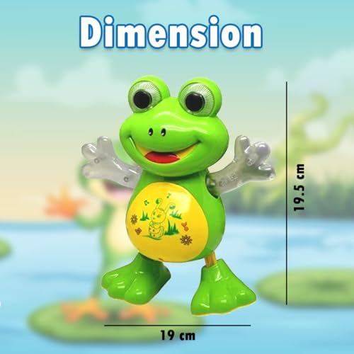 Image of Gooyo GY-3017 Dancing Frog Toy with Vibrant Flashing Lights, Musical Sound Effect & Real Dancing Action | Dancing Toy for Kids | Green | 3xAA Battery (Not Included)