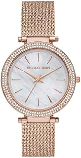 Michael Kors Damenuhr Darci, Dreizeigeruhrwerk, 39mm Rose Gold Edelstahlgehäuse mit Edelstahlarmband, MK4519