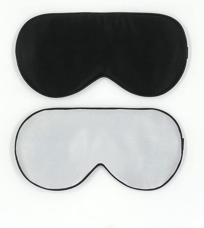 townssilk 100% Silk Sleep mask with Adjustable Strap,Comfortable and Super Soft Eye mask Ultimate Sleeping aid,blindford Silver Moon