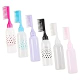Ipetboom 6pcs Hair Salon Root Comb Applicator Bottle Dye Comb Professional Barber Supplies Refill Design