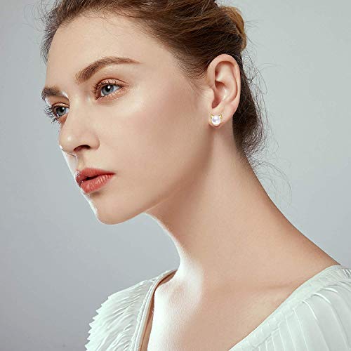 32 Pairs Assorted Stainless Steel Stud Earrings for Teens Girls Women-Cute Animal Faux Pearl Cat Elephant Sun Moon Star CZ Twise Heart Geometric Pattern Small Statement Bar Stud Earring Set3