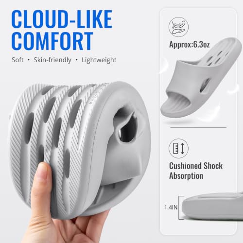 Image of Aoowoll Mens Shower Shoes With Holes Dry Quickly Bath Slippers Womens Non Slip Indoor Home Bedroom Pool Spa Guest College Dorm