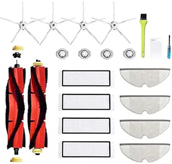 Replacement Parts Compatible for Xiaomi Roborock Mijia Xiaowa S5 S5 MAX S6 S60 S65 S50 S55 E25 E35 Filter Mop White Silicone Gel Sweeping Brush Accessories Replenishment Kit