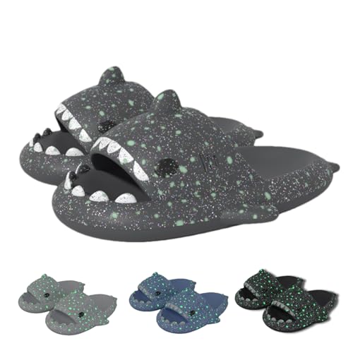 Image of allgala Shark Slides for Women Men and Big Kids Novelty Soft Slippers Open Toe Shark Sandals Cushioned Slides Beach Pool Shower Cruise Slippers with Comfy Cushioned Thick Sole