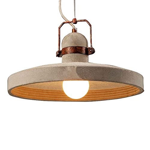 Lustre vintage en ciment E27 suspension industrielle grise pour restaurant