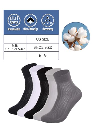 Campsis Men's Viscose Ankle Socks, Cotton Dress Socks, Soft Ankle Sock for Daily(5 Pairs)4