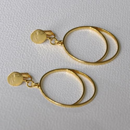 Boucles d'oreilles clip lune Les Poulettes Bijoux en métal ciselé - 5