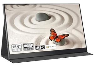 UFYQL Portable Monitor 15.6"| 1080P FHD IPS HDR Eye-Care | Ultra-Slim Travel Screen with Case, USB-C HDMI | External Second Screen for Laptop, PC，Mac book,Xbox, PS5 | Gaming & Office Use