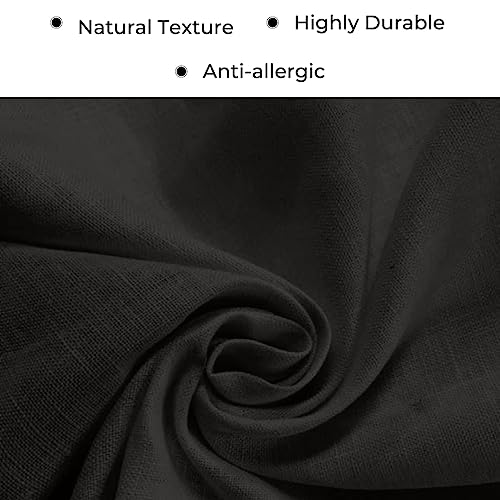 D'Moksha Homes Linen Black Table Runner 260 cm Long, 100% Pure Linen Dining Table Runner 36 x 260 CM for Dining Spring - Image 4